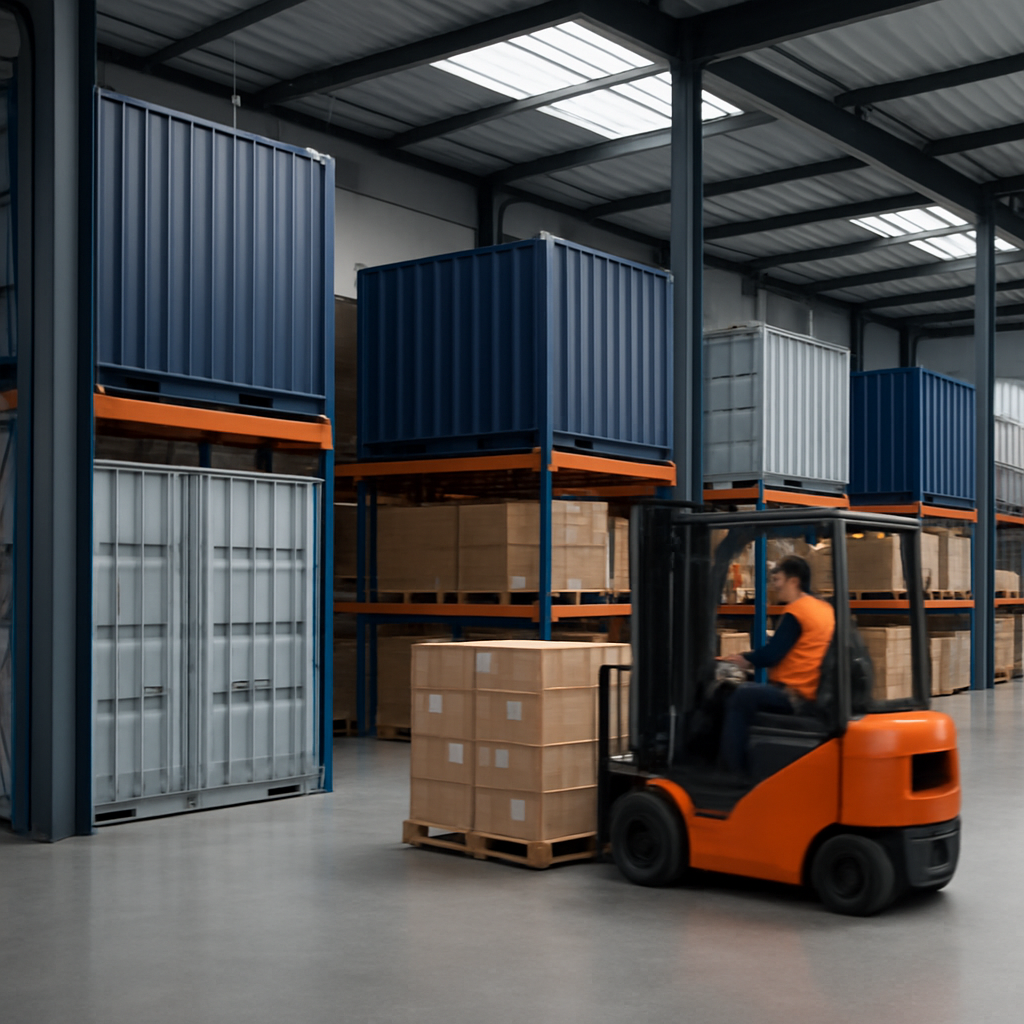 Modern One Summit Freight Global logistics warehouse with organized containers