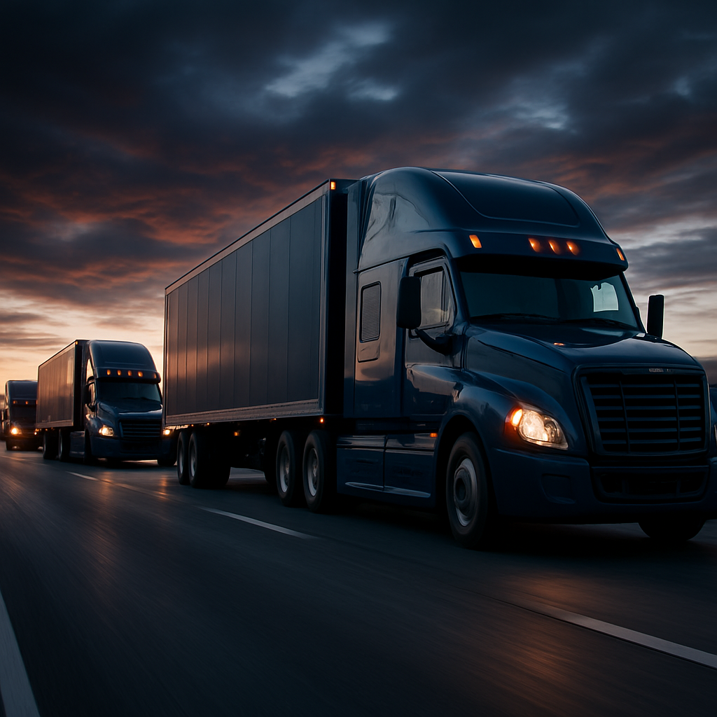 Summit Freight trucking fleet on the highway